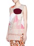 Front View - Click To Enlarge - ACNE STUDIOS - 'Gladis' Cubist effect patchwork organza tabard top