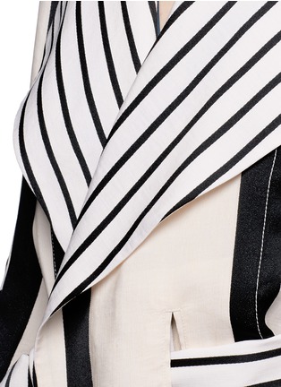 Detail View - Click To Enlarge - ACNE STUDIOS - 'Verna' variegated stripe linen blend trench coat