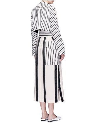 Back View - Click To Enlarge - ACNE STUDIOS - 'Verna' variegated stripe linen blend trench coat