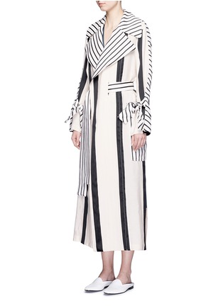 Figure View - Click To Enlarge - ACNE STUDIOS - 'Verna' variegated stripe linen blend trench coat