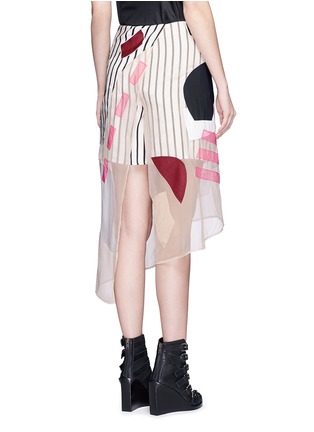 Back View - Click To Enlarge - ACNE STUDIOS - 'Karan Patch' Cubist effect patchwork organza skirt
