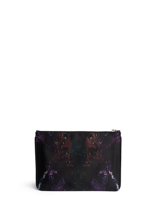 Back View - Click To Enlarge - ALEXANDER MCQUEEN - Moth print silk satin pouch