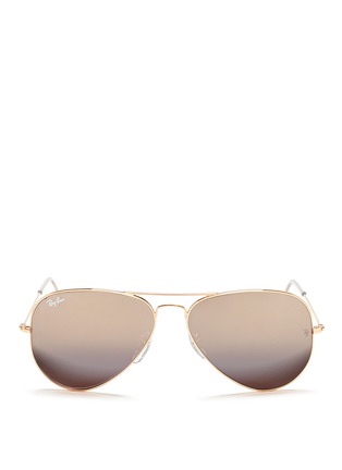 Main View - Click To Enlarge - RAY-BAN - 'Aviator Classic' metal mirror sunglasses
