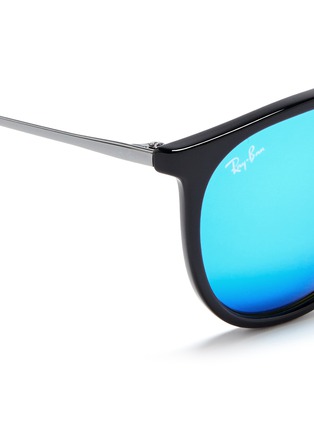 Detail View - Click To Enlarge - RAY-BAN - 'Erika' acetate frame metal temple mirror sunglasses