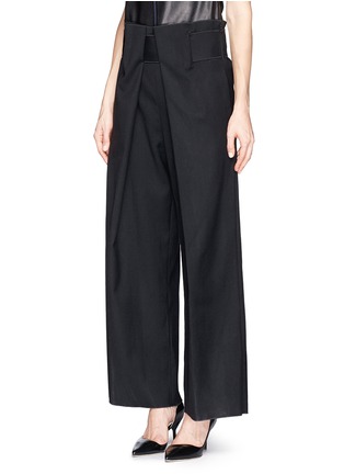 Front View - Click To Enlarge - MS MIN - Paperbag waist wool twill pants