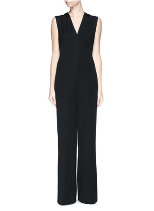 Main View - Click To Enlarge - MS MIN - V-neck crepe jumpsuit