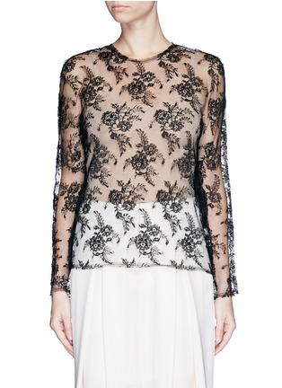 Main View - Click To Enlarge - MS MIN - Sheer floral lace top