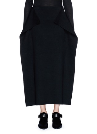 Main View - Click To Enlarge - MS MIN - Drape flap wool blend knit skirt
