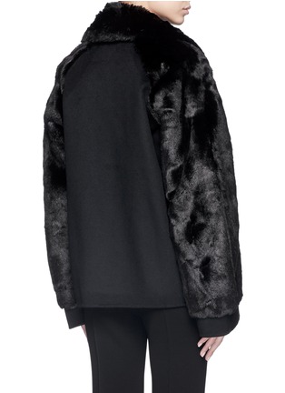 Back View - Click To Enlarge - MS MIN - Faux fur panel wool-cashmere coat