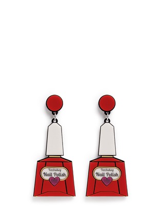 Main View - Click To Enlarge - YAZBUKEY - 'Nail Polish' Plexiglas clip earrings