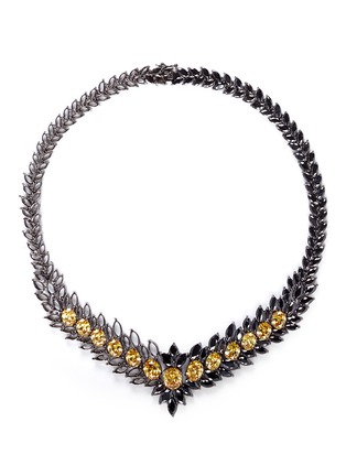 Main View - Click To Enlarge - IOSSELLIANI - Asymmetric marquise cutwork collar necklace