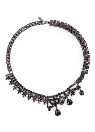 Main View - Click To Enlarge - IOSSELLIANI - Asymmetric zircon watch chain necklace