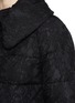 Detail View - Click To Enlarge - MONCLER - 'Bettina' detachable hem lace overlay down jacket