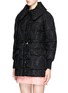 Front View - Click To Enlarge - MONCLER - 'Bettina' detachable hem lace overlay down jacket
