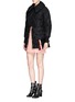 Figure View - Click To Enlarge - MONCLER - 'Bettina' detachable hem lace overlay down jacket