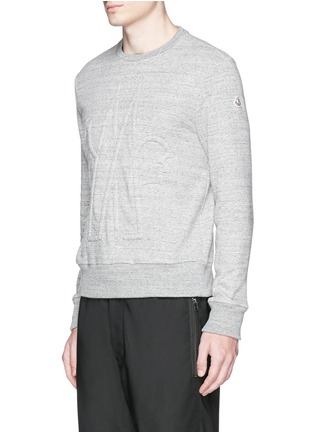 Front View - Click To Enlarge - MONCLER - Embossed logo cotton-wool sweatshirt