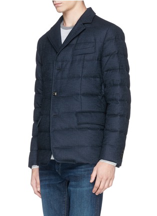 Front View - Click To Enlarge - MONCLER - 'Rodin' chevron wool blend down jacket