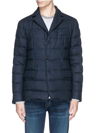Main View - Click To Enlarge - MONCLER - 'Rodin' chevron wool blend down jacket