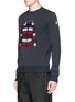 Front View - Click To Enlarge - MONCLER - Down jacket embroidery sweatshirt