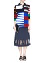 Figure View - Click To Enlarge - STELLA MCCARTNEY - Multi stripe knit polo pullover