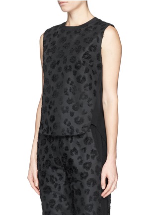 Front View - Click To Enlarge - 3.1 PHILLIP LIM - Silk wool combo leopard spot tank top