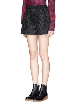 Front View - Click To Enlarge - 3.1 PHILLIP LIM - Leopard spot elastic waist track shorts