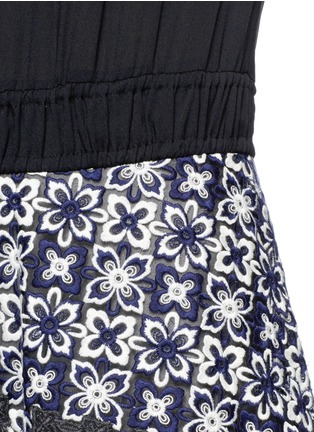 Detail View - Click To Enlarge - 3.1 PHILLIP LIM - Floral lace embroidery crepe bodice dress