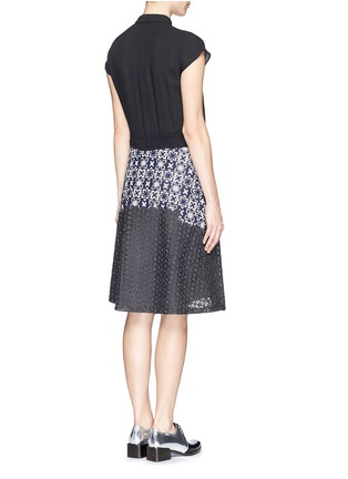 Back View - Click To Enlarge - 3.1 PHILLIP LIM - Floral lace embroidery crepe bodice dress
