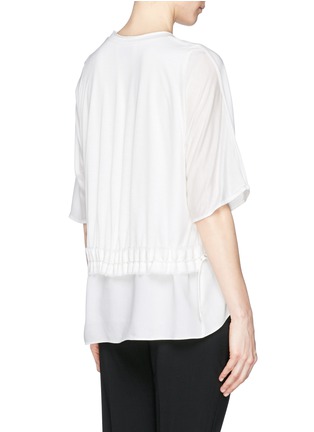 Back View - Click To Enlarge - 3.1 PHILLIP LIM - Asymmetric overlay lace waistband T-shirt