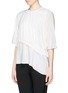 Front View - Click To Enlarge - 3.1 PHILLIP LIM - Asymmetric overlay lace waistband T-shirt