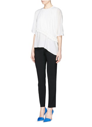 Figure View - Click To Enlarge - 3.1 PHILLIP LIM - Asymmetric overlay lace waistband T-shirt