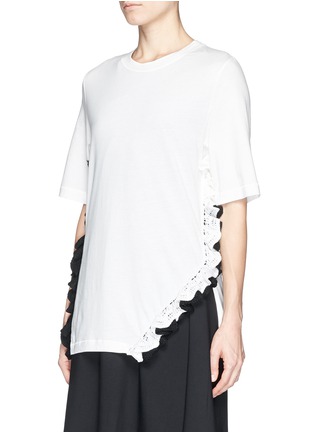 Front View - Click To Enlarge - 3.1 PHILLIP LIM - Wool crochet trim jersey T-shirt