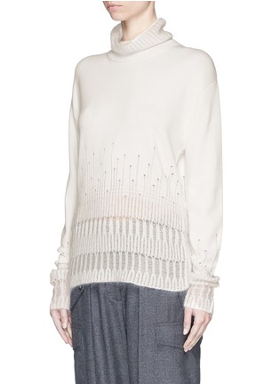 Front View - Click To Enlarge - 3.1 PHILLIP LIM - Drop needle mohair turtleneck sweater