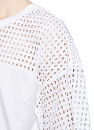 Detail View - Click To Enlarge - 3.1 PHILLIP LIM - Mixed lace cropped shirt