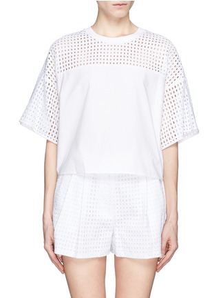 Main View - Click To Enlarge - 3.1 PHILLIP LIM - Mixed lace cropped shirt