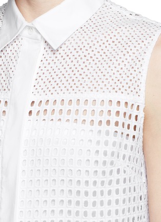 Detail View - Click To Enlarge - 3.1 PHILLIP LIM - Mixed lace sleeveless shirt