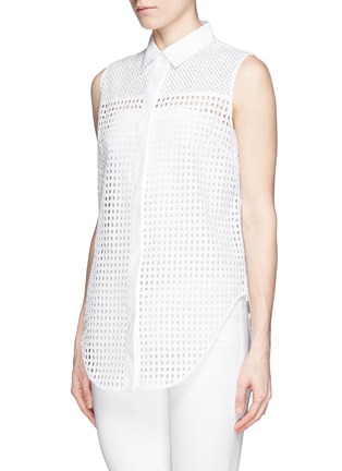 Front View - Click To Enlarge - 3.1 PHILLIP LIM - Mixed lace sleeveless shirt