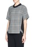 Front View - Click To Enlarge - 3.1 PHILLIP LIM - Twill panel Glen plaid mock neck top