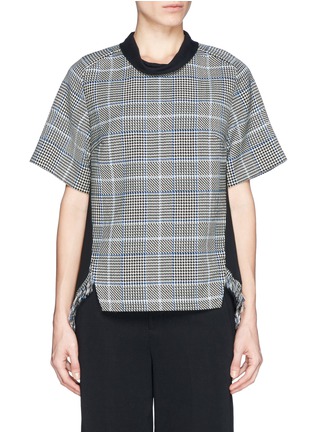 Main View - Click To Enlarge - 3.1 PHILLIP LIM - Twill panel Glen plaid mock neck top