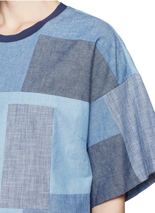 Detail View - Click To Enlarge - 3.1 PHILLIP LIM - Denim patchwork wide sleeve T-shirt