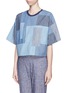 Front View - Click To Enlarge - 3.1 PHILLIP LIM - Denim patchwork wide sleeve T-shirt
