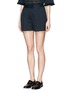 Front View - Click To Enlarge - 3.1 PHILLIP LIM - Metallic micro dot pleat shorts