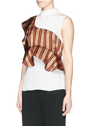 Front View - Click To Enlarge - 3.1 PHILLIP LIM - Cascading stripe panel silk satin top