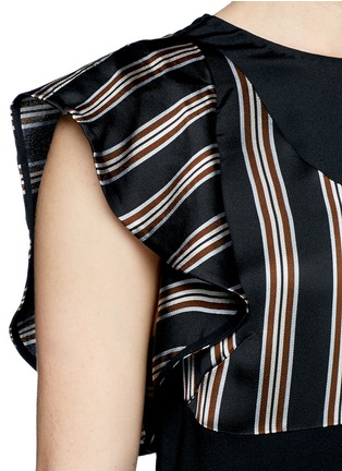 Detail View - Click To Enlarge - 3.1 PHILLIP LIM - Cascading stripe panel ruffle silk satin dress