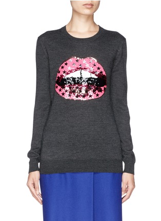 Main View - Click To Enlarge - MARKUS LUPFER - 'Hot Pink Star' sequin Lara Lip sweater