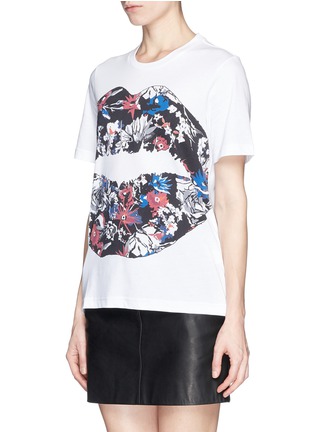 Front View - Click To Enlarge - MARKUS LUPFER - 'Graphic Floral Lip Smacker' print T-shirt