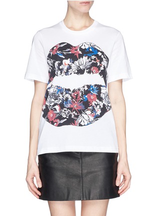Main View - Click To Enlarge - MARKUS LUPFER - 'Graphic Floral Lip Smacker' print T-shirt