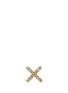 Main View - Click To Enlarge - LOQUET LONDON - Diamond 14k yellow gold cross single earring - Give a Kiss