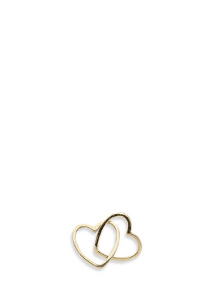 Main View - Click To Enlarge - LOQUET LONDON - 14k yellow gold linked hearts single earring - Always Together
