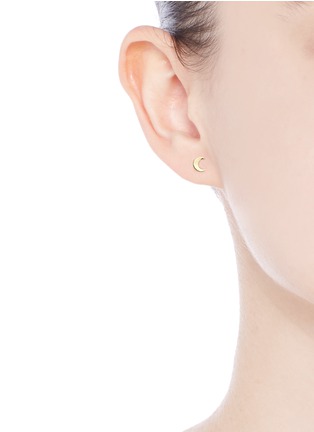 Figure View - Click To Enlarge - LOQUET LONDON - 14k yellow gold moon single earring - Intuition